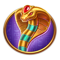 黃金眼鏡蛇頭環紅寶石，綠紋身軀盤起，代表力量與風險並存。