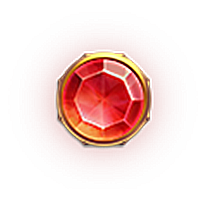 深紅色寶石閃耀火焰光澤，代表熱血與爆分瞬間。