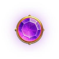 紫色寶石綻放神聖光暈，象徵神性能量與爆分核心。